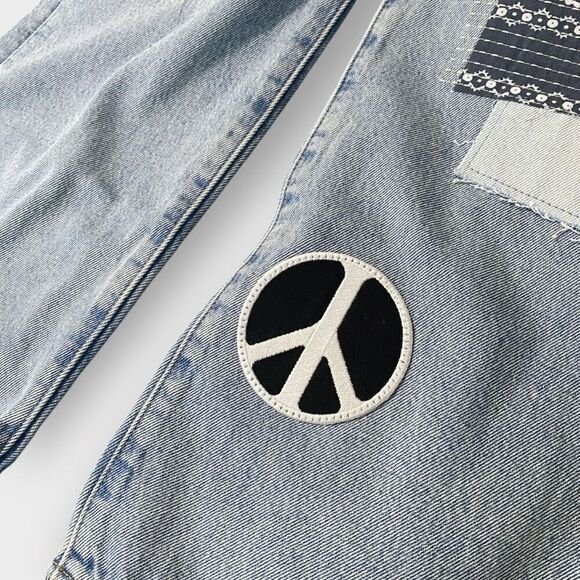 Levis Premium 501 150th Straight Leg Jeans Original Fit Patchwork Mens 36x30 - Picture 6 of 12